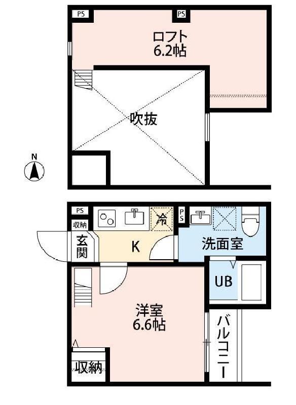 クレストヴィラ(1K/1階)の間取り写真