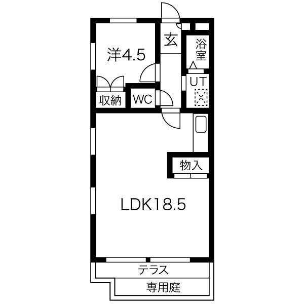 サンハイム中橋(1LDK/3階)の間取り写真