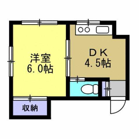 さいわいハウス(1K/1階)の間取り写真