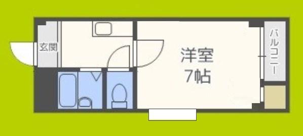 トルネード南住吉(ワンルーム/6階)の間取り写真