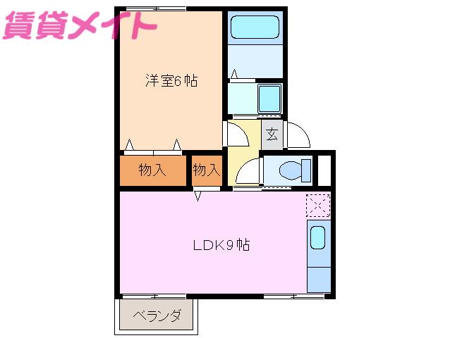 エスポワールあさひ(1LDK/1階)の間取り写真