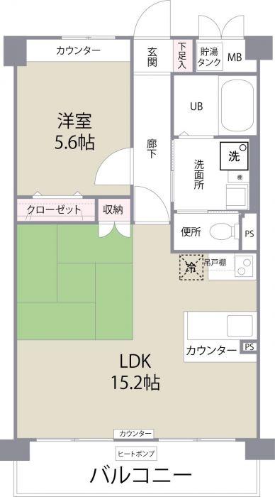 カーサリナート東比恵(1LDK/6階)の間取り写真