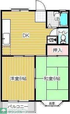 プルームS10(2DK/2階)の間取り写真