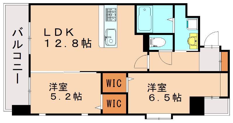 OMANSION(2LDK/10階)の間取り写真