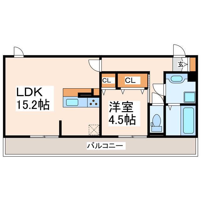 Dプレイス 八王寺(1LDK/1階)の間取り写真