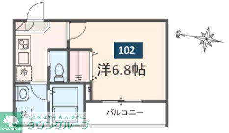 MELDIA青梅(1K/1階)の間取り写真