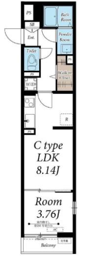 グレイス谷塚(1LDK/3階)の間取り写真