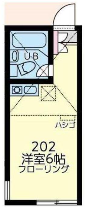 ユナイト鶴見ロザリオ(ワンルーム/2階)の間取り写真