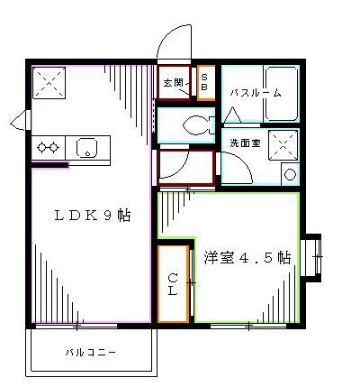 プリンスコート野方(1LDK/3階)の間取り写真