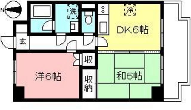グレースティアラ(2DK/1階)の間取り写真