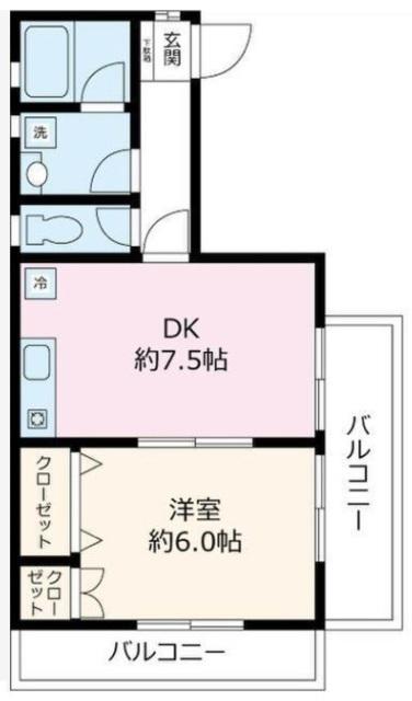 ドリームハイツ(1DK/2階)の間取り写真