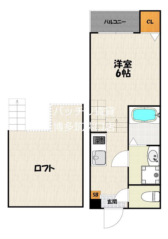 MAISON DE AMBER 井尻(1K/1階)の間取り写真
