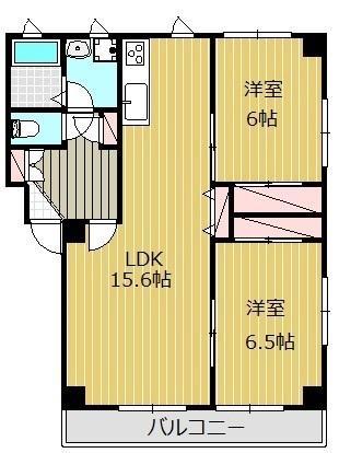 ルミエール東海岸(2LDK/3階)の間取り写真