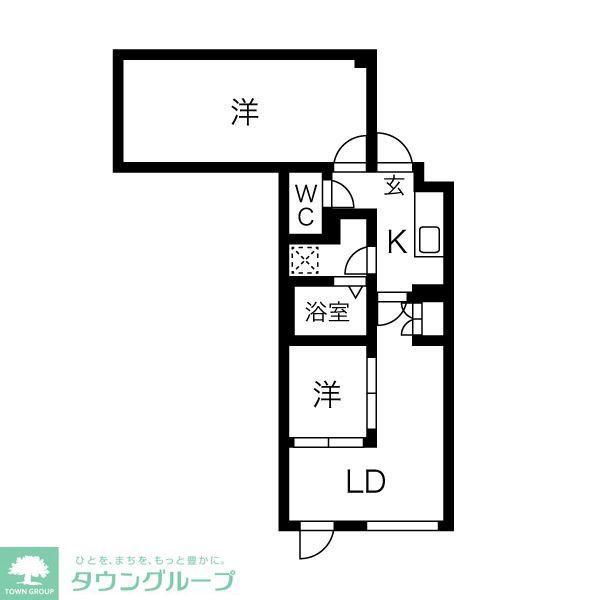 AZ代々木上原(2LDK/1階)の間取り写真