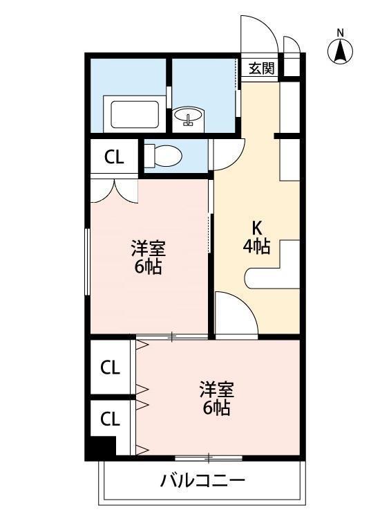 アーバンステイツ上福岡(2K/5階)の間取り写真