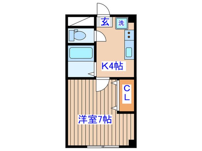 STUDIO鷺ヶ森(1K/2階)の間取り写真