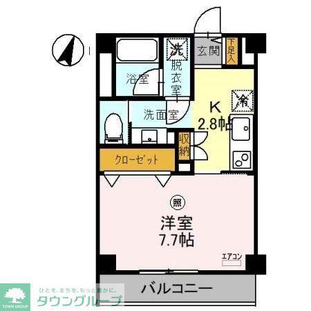ＪＲ埼京線 与野本町駅 徒歩4分 3階建 築2年(1K/3階)の間取り写真
