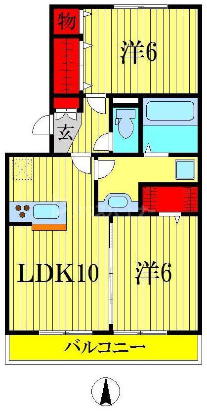 セントラルパーク(2LDK/1階)の間取り写真