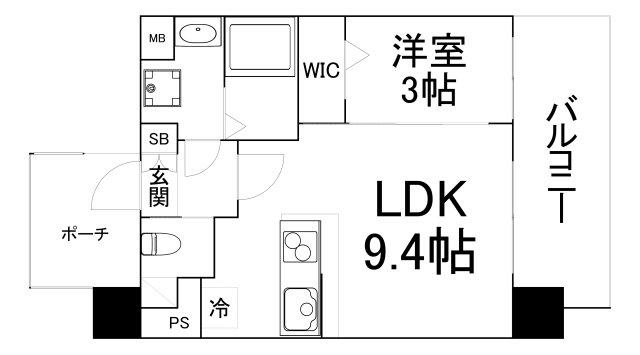 レオンコンフォート都島(1LDK/2階)の間取り写真