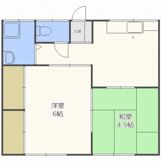 志げる荘(2DK/2階)の間取り写真