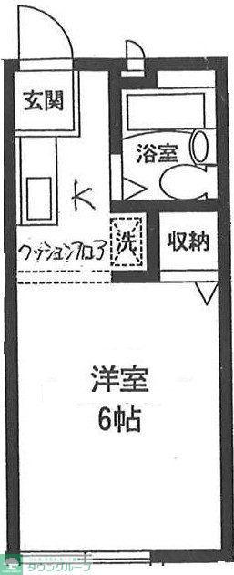 メゾンSR(1K/1階)の間取り写真