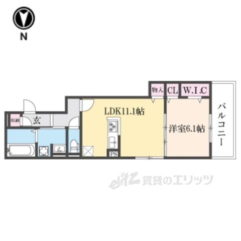 GRAMM深草 サウス(1LDK/3階)の間取り写真