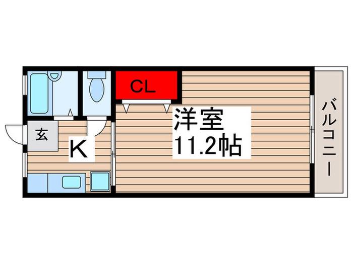 矢切ビル(1K/1階)の間取り写真