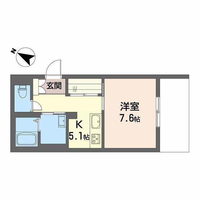 PARADISO本荘(1K/1階)の間取り写真
