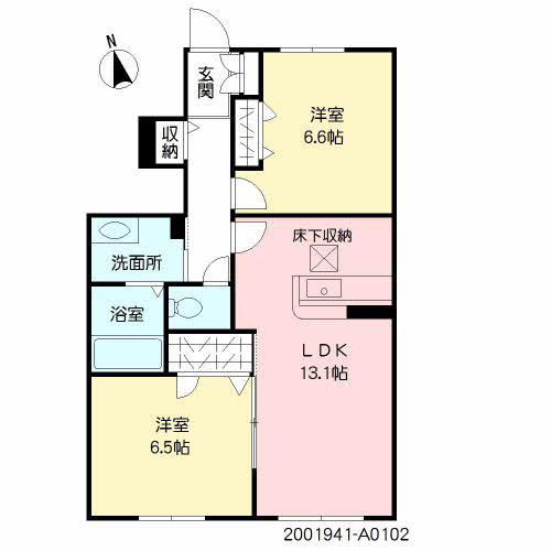 シャーメゾン黒石 A(2LDK/1階)の間取り写真