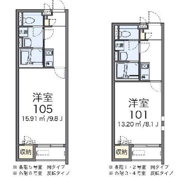 クレイノサニーハイツ2(1K/1階)の間取り写真