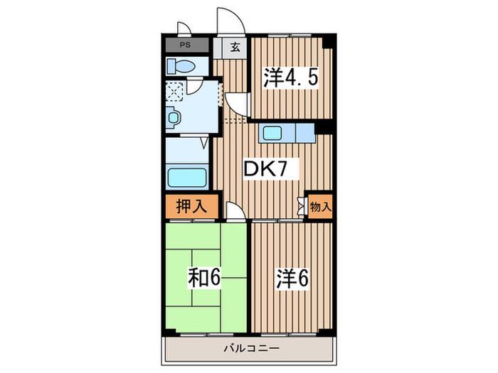 TSコーポラス(3DK/3階)の間取り写真