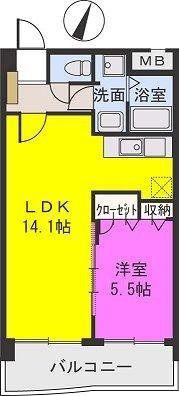 エアポートハイム東平尾(1LDK/2階)の間取り写真