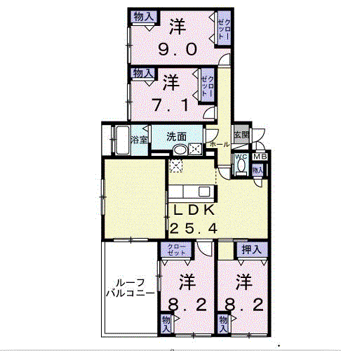 アドラブール(4LDK/5階)の間取り写真