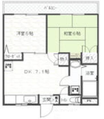 第3奥田マンション(2DK/3階)の間取り写真