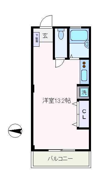 富士シャトー(ワンルーム/2階)の間取り写真