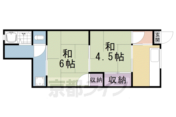 イースト東福寺(2K/3階)の間取り写真