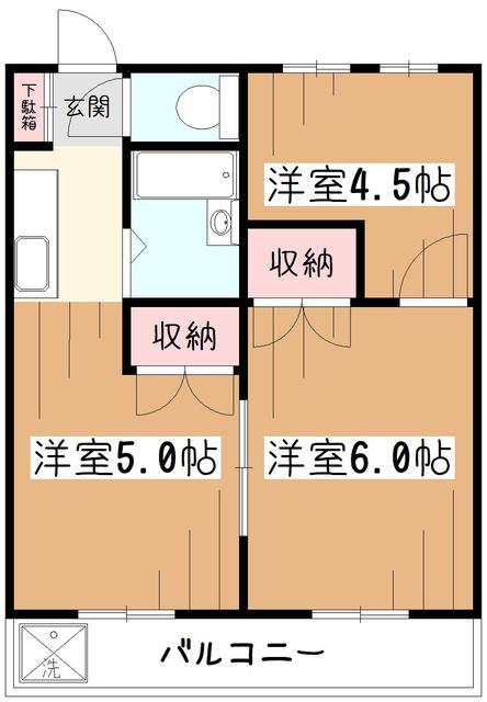 メゾン美住(3K/2階)の間取り写真