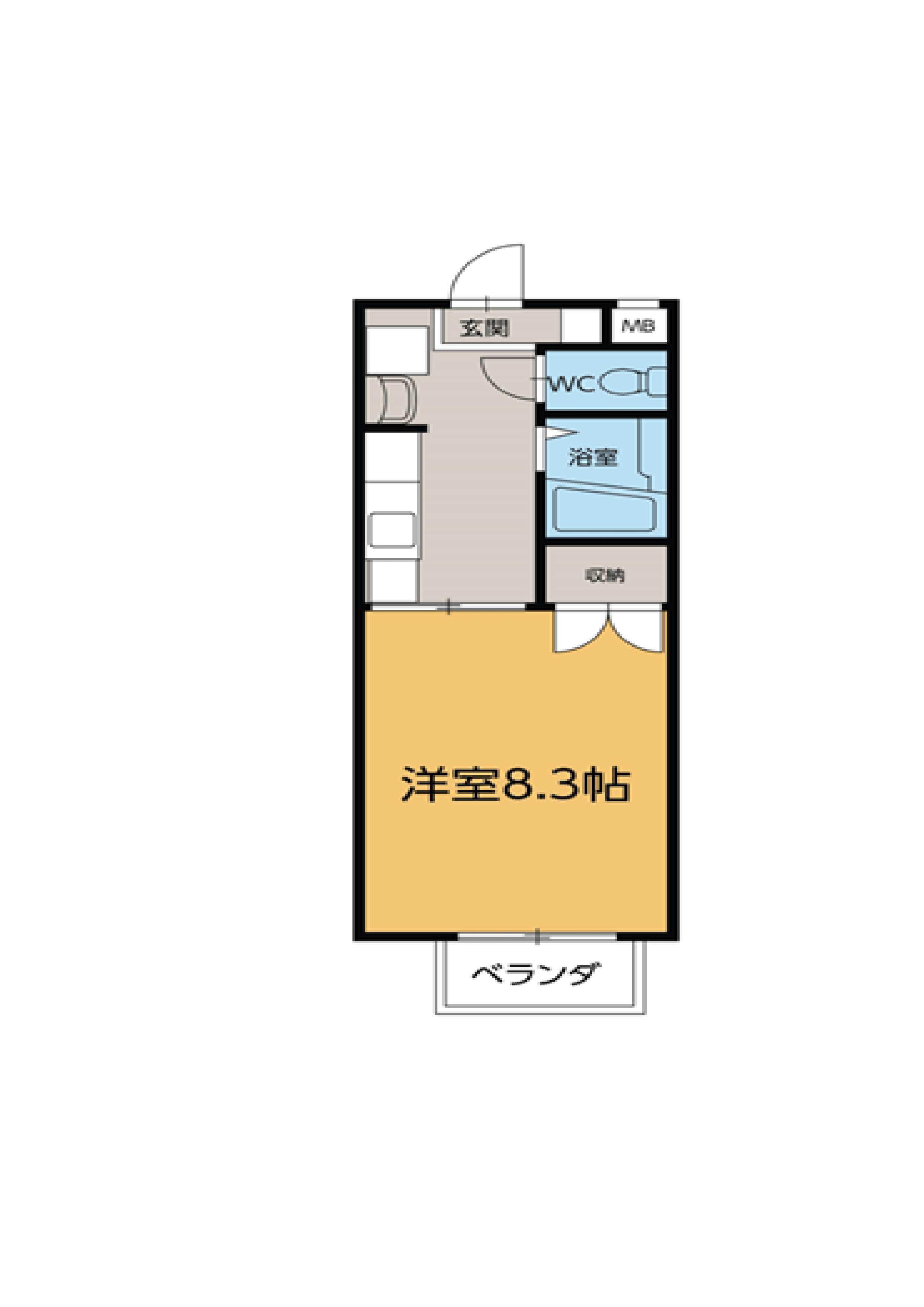 リベルテII(1K/1階)の間取り写真