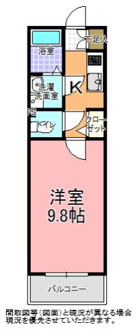 PRINCESS南町(1K/1階)の間取り写真