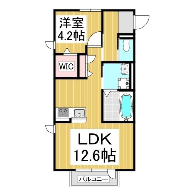 RIVERAIN北(1LDK/1階)の間取り写真
