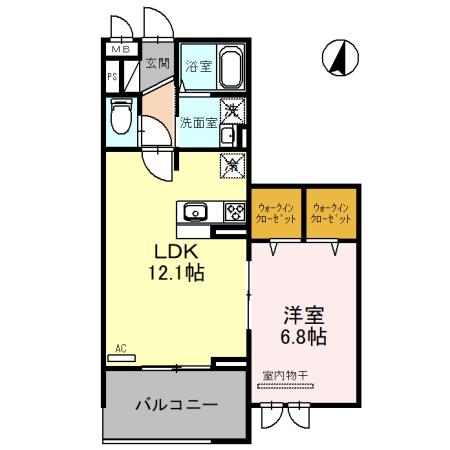 RESILENCE A(1LDK/2階)の間取り写真