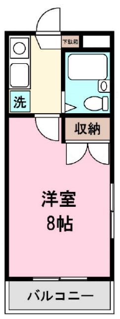 ヴェルデ上砂(1K/1階)の間取り写真