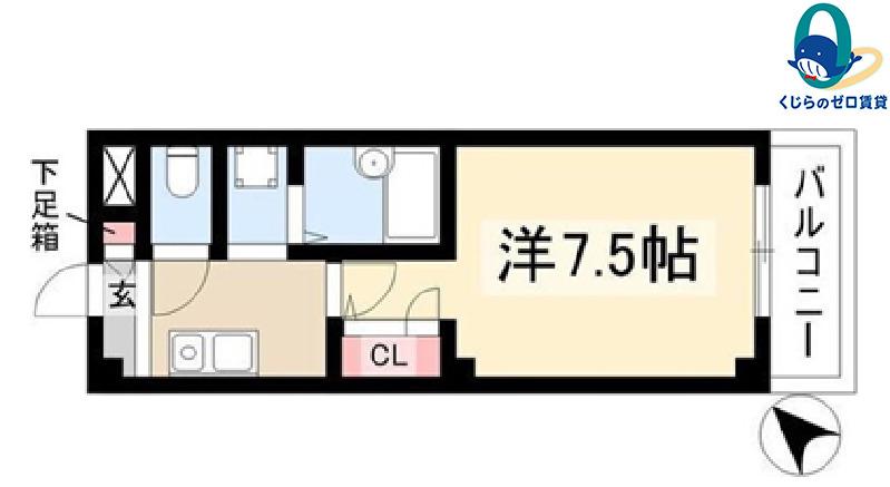 エクセレント栄光(1K/3階)の間取り写真