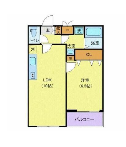 グランドール大宮(1LDK/2階)の間取り写真