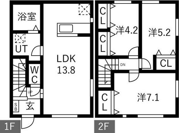 アムールエバー7(3LDK/1階)の間取り写真