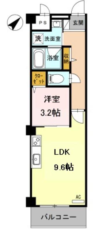 EAGLE`S NEST(1LDK/3階)の間取り写真