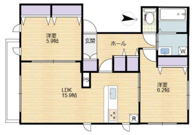S-ONE COURT(2LDK/2階)の間取り写真