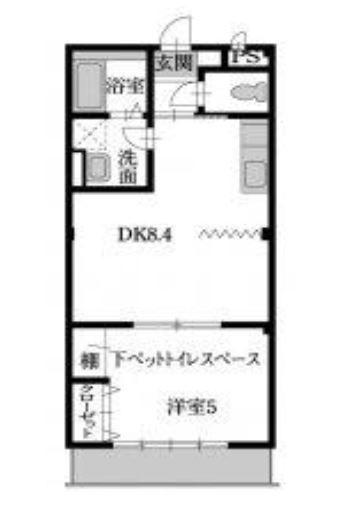 ピースセントレオボルト(1DK/1階)の間取り写真