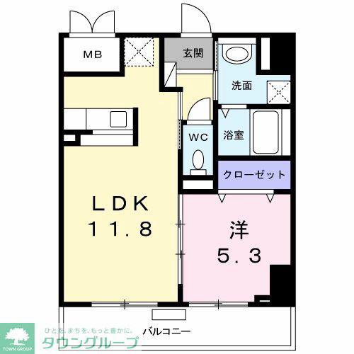 アビタ ヴァン(1LDK/8階)の間取り写真