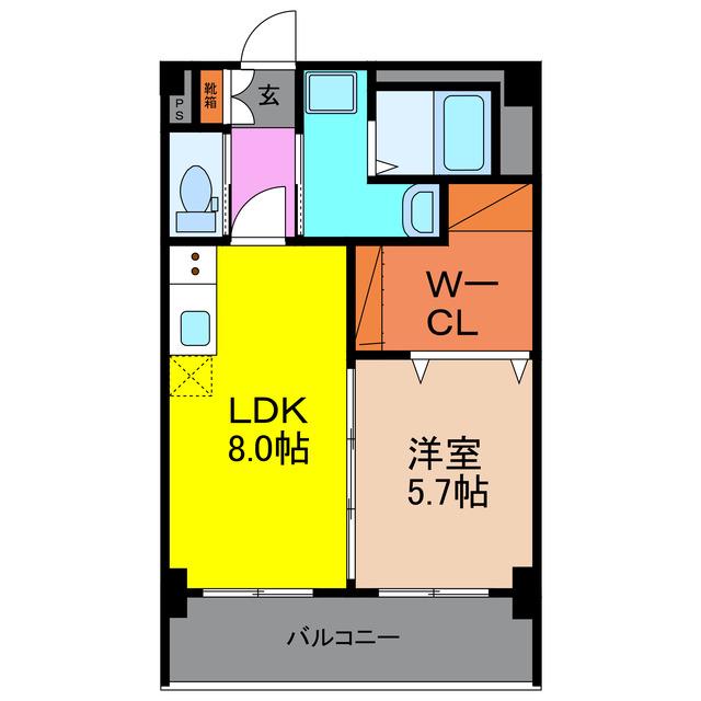 ヴィータKOGA(1LDK/3階)の間取り写真